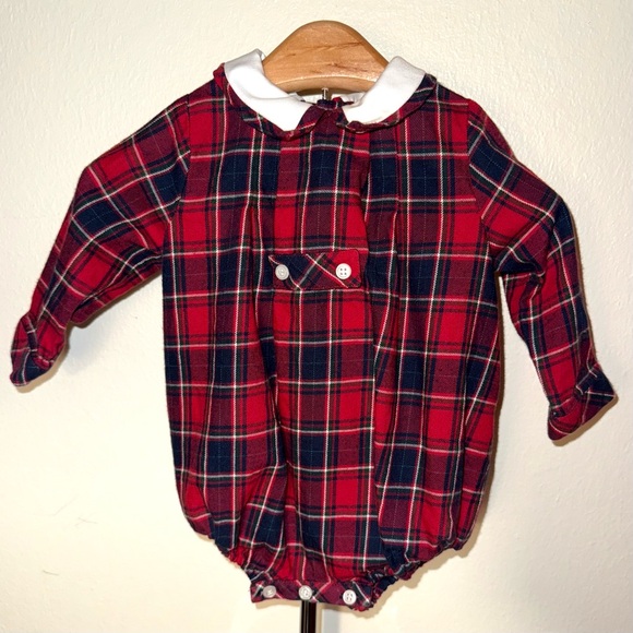 Sophie and Lucas Other - Sophie and Lucas red tartan long sleeve romper, size 6 mos
